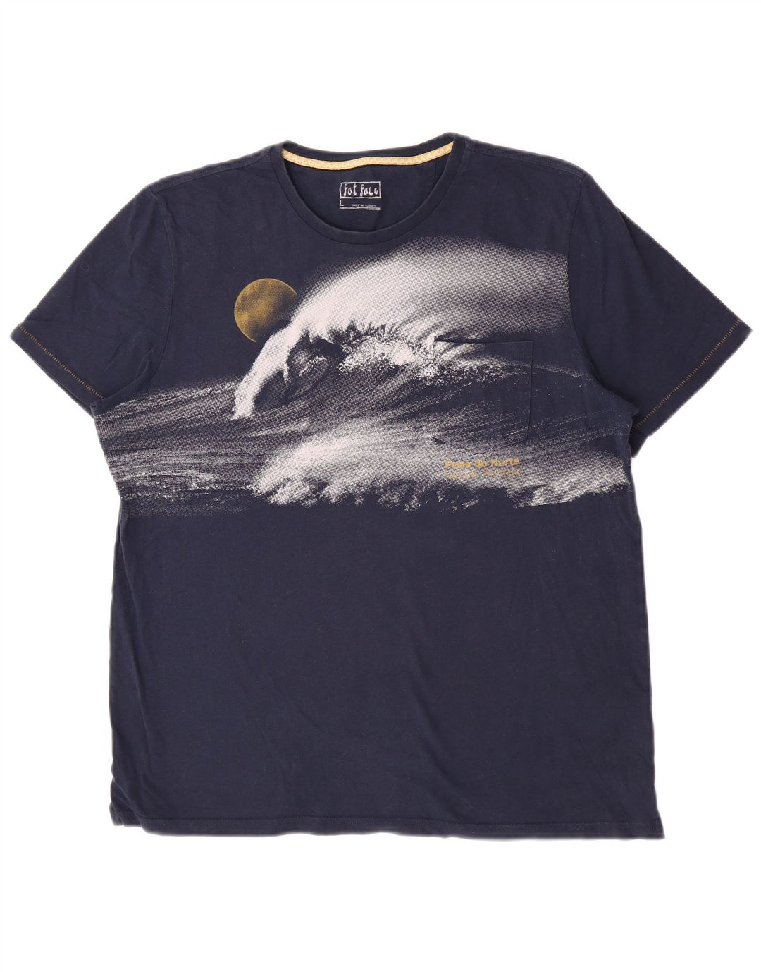 Camiseta gráfica masculina Fat Face Top grande algodão azul marinho
