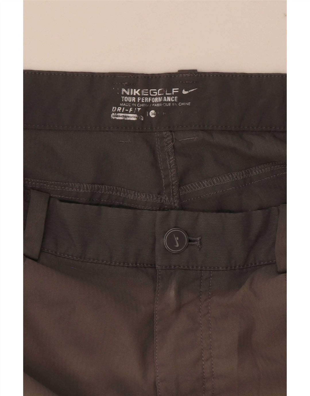 Shorts feminino Nike Dri Fit casual W34 grande cinza poliéster