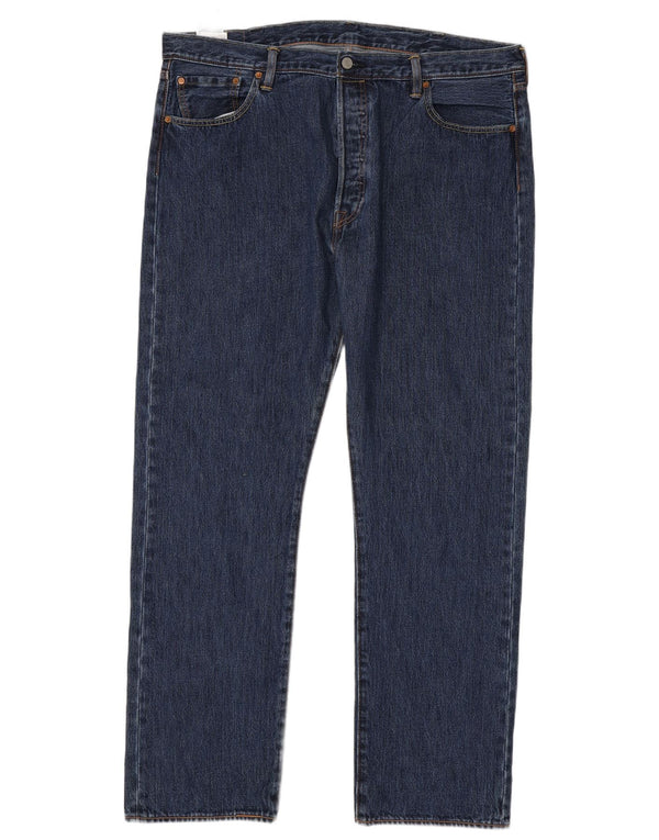 Levi's Masculino 501 Straight Jeans W42 L34 Azul Marinho Algodão