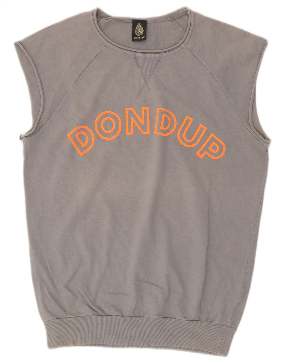 Dondup moletom masculino gráfico sem mangas jumper médio algodão cinza