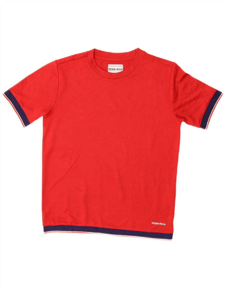 Camiseta feminina PENN-RICH Top UK 10 pequeno poliéster vermelho