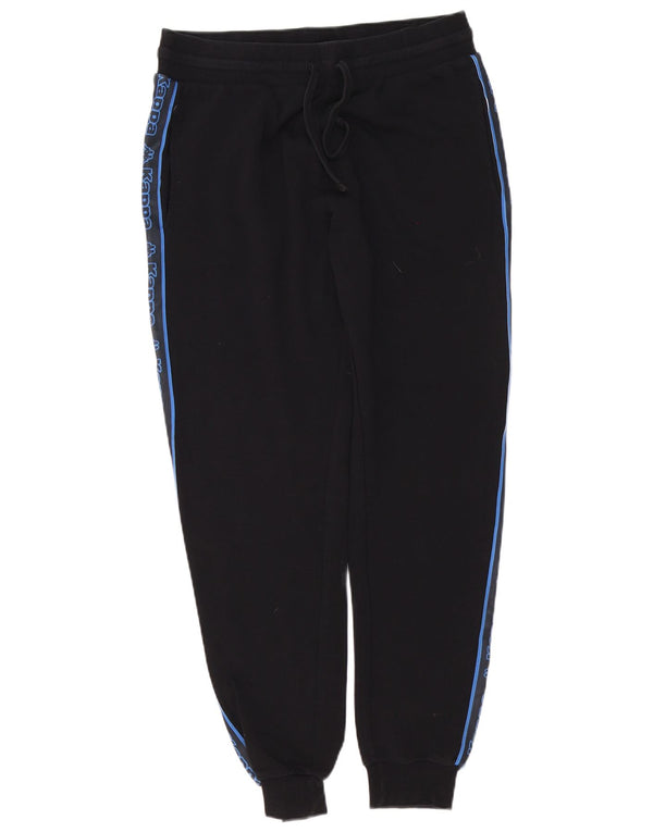 Kappa Mens Tezenis Graphic Calças de treino Joggers médio preto algodão