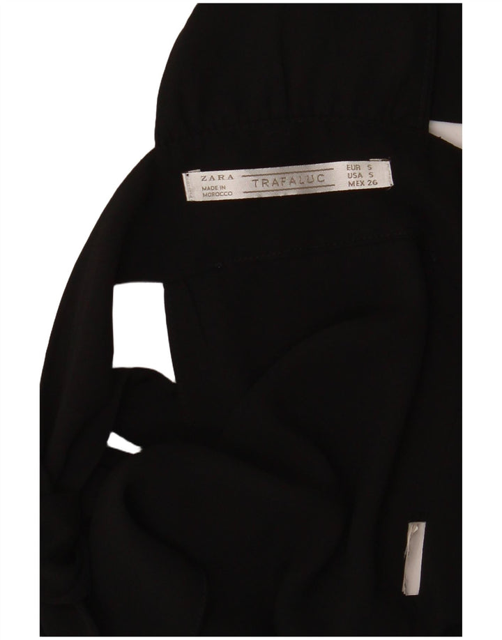 Zara Top curto sem mangas feminino UK 8 pequeno preto