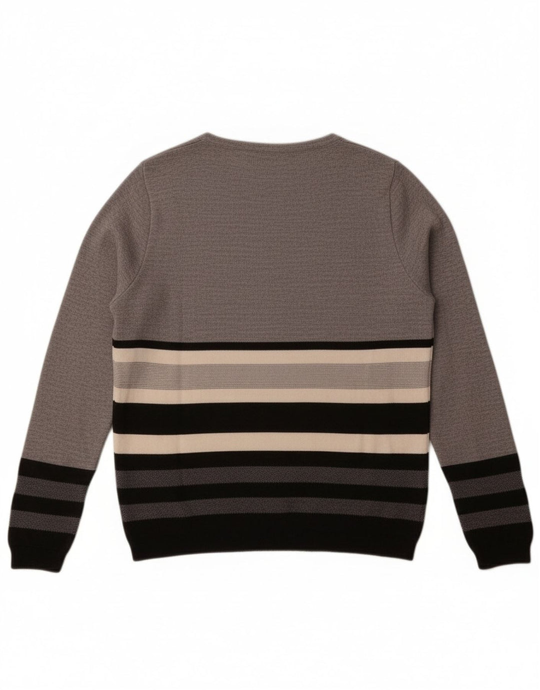 Suéter feminino Perte by Krizia com gola canoa e listrado cinza médio Reino Unido 14