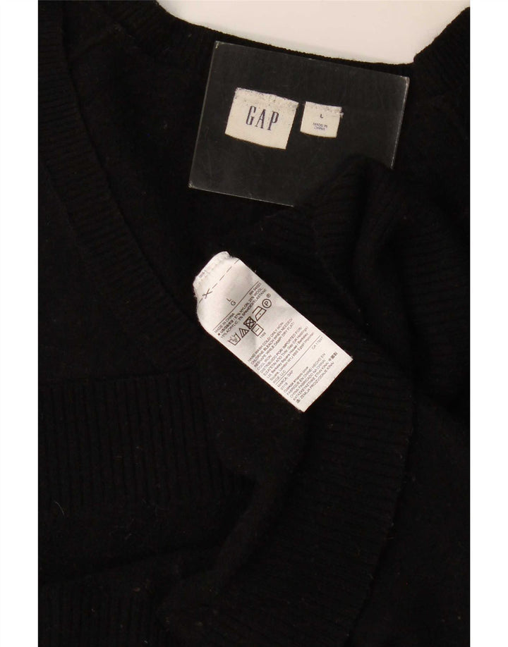 Suéter feminino Gap com decote em V Reino Unido 16 grande nylon preto