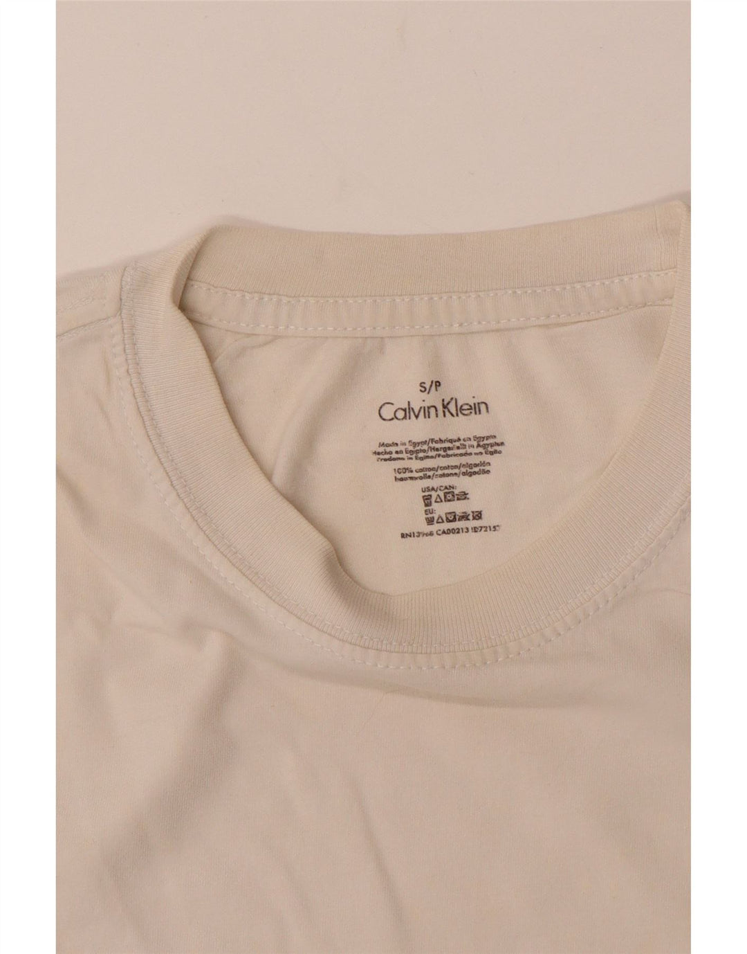CALVIN KLEIN Camiseta masculina top pequeno algodão branco