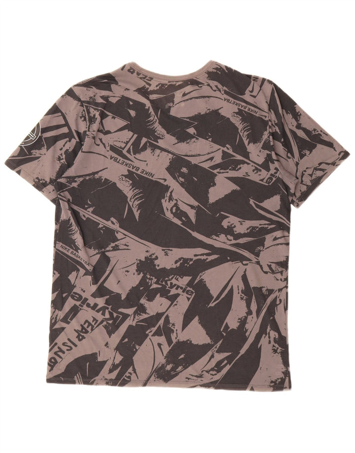 Camiseta Nike masculina Dri Fit Abstract Pattern gráfica top grande cinza