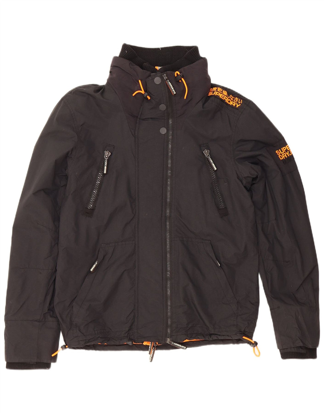 Jaqueta corta-vento feminina Superdry UK 16 grande nylon preto