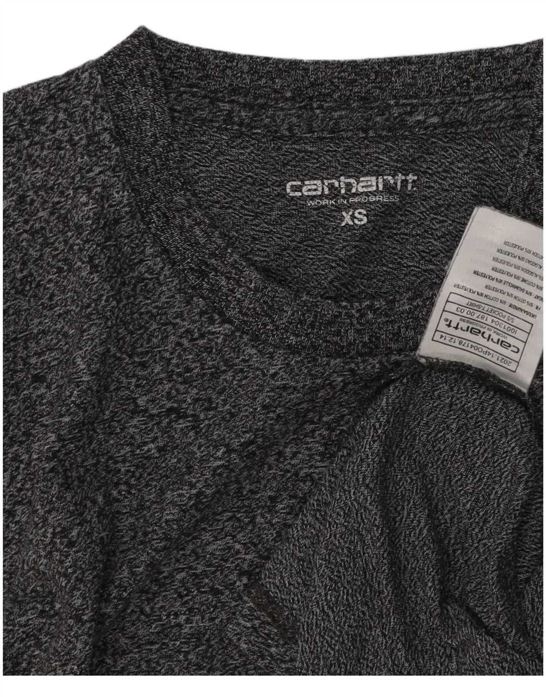 Camiseta masculina CARHARTT XS algodão manchado cinza