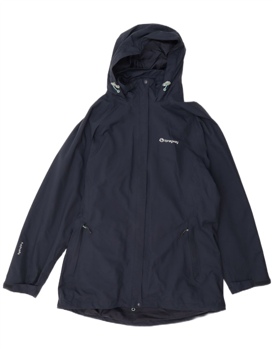 Jaqueta de chuva feminina com capuz Sprayway UK 16 grande poliamida azul marinho