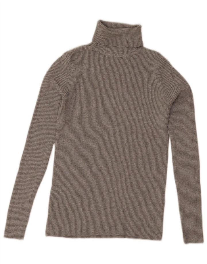 Suéter feminino Marks & Spencer com gola redonda e viscose cinza pequena Reino Unido 8