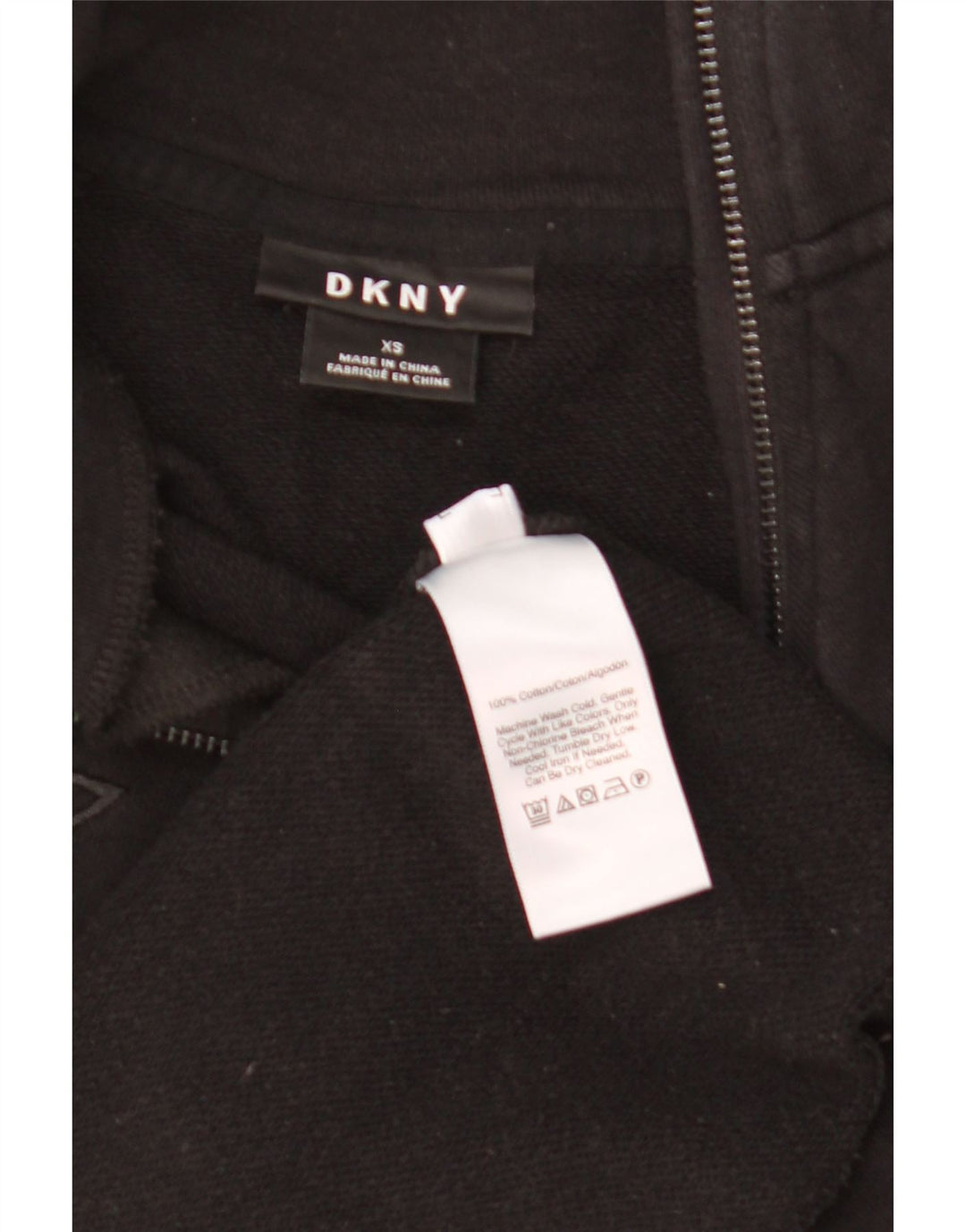 DKNY Womens Oversized Graphic Sweatshirt Jumper UK 6 XS Black Cotton Vintage Dkny and Second-Hand Dkny from Messina Hembry 