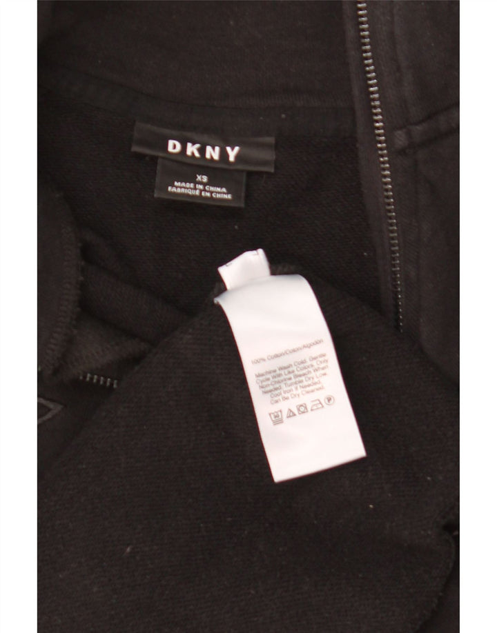 DKNY Womens Oversized Graphic Sweatshirt Jumper UK 6 XS Black Cotton Vintage Dkny and Second-Hand Dkny from Messina Hembry 