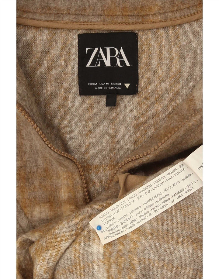 Zara moletom feminino oversized jumper UK 14 patchwork marrom médio