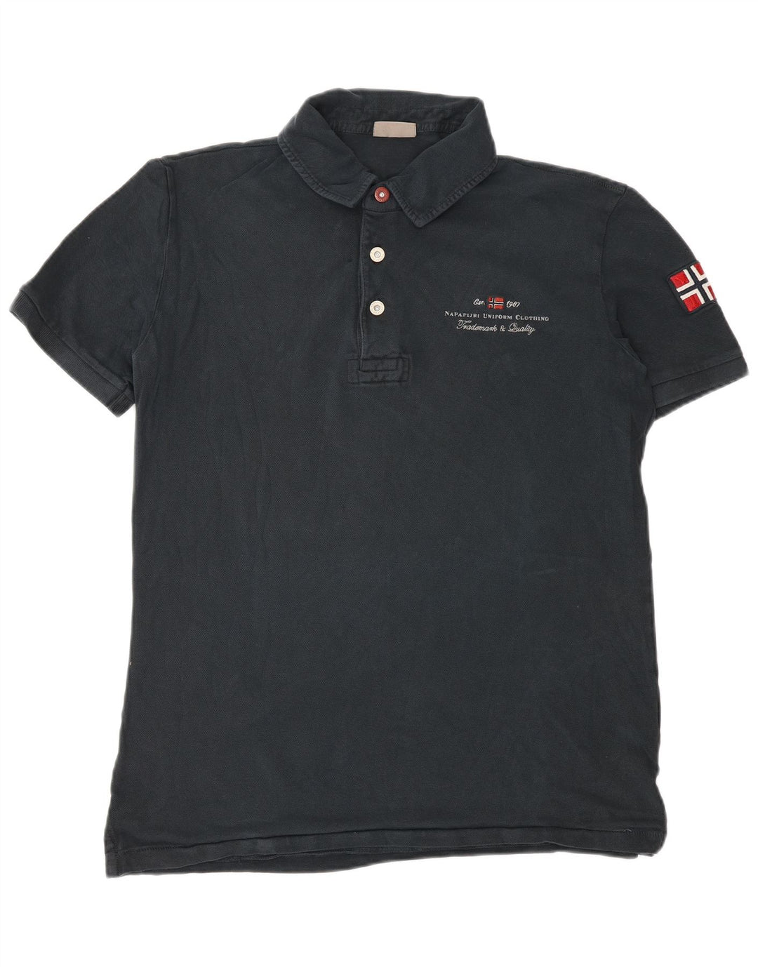 Camisa polo masculina NAPAPIJRI grande algodão azul marinho