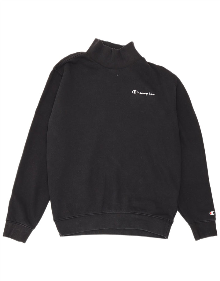 Jumper de moletom feminino grande Champion UK 10 pequeno algodão preto