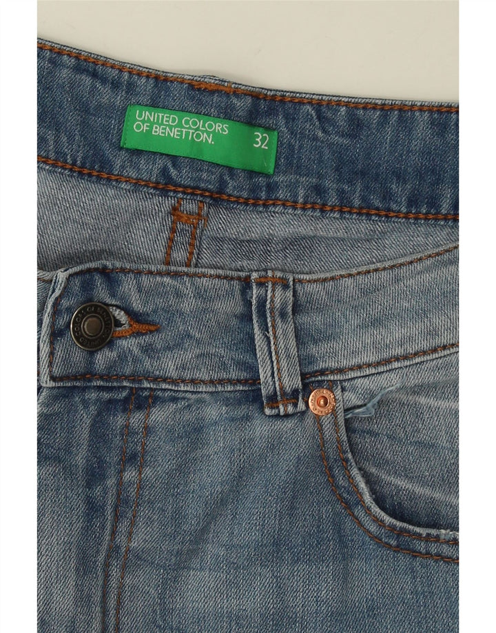 Shorts jeans masculino BENETTON W32 azul médio