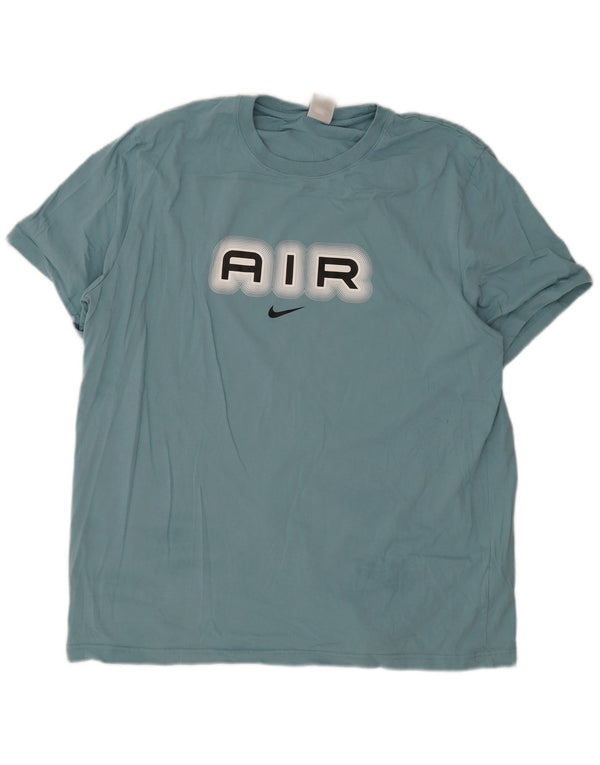 Camiseta gráfica masculina Nike Top 2XL algodão azul