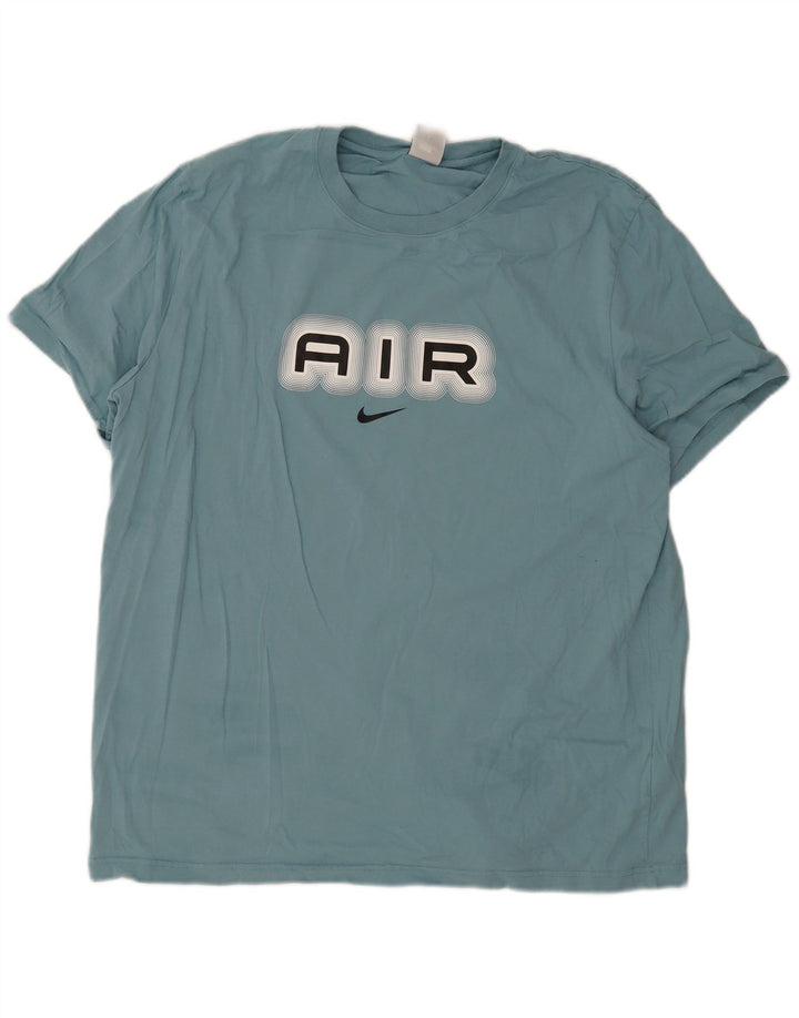 Camiseta gráfica masculina Nike Top 2XL algodão azul