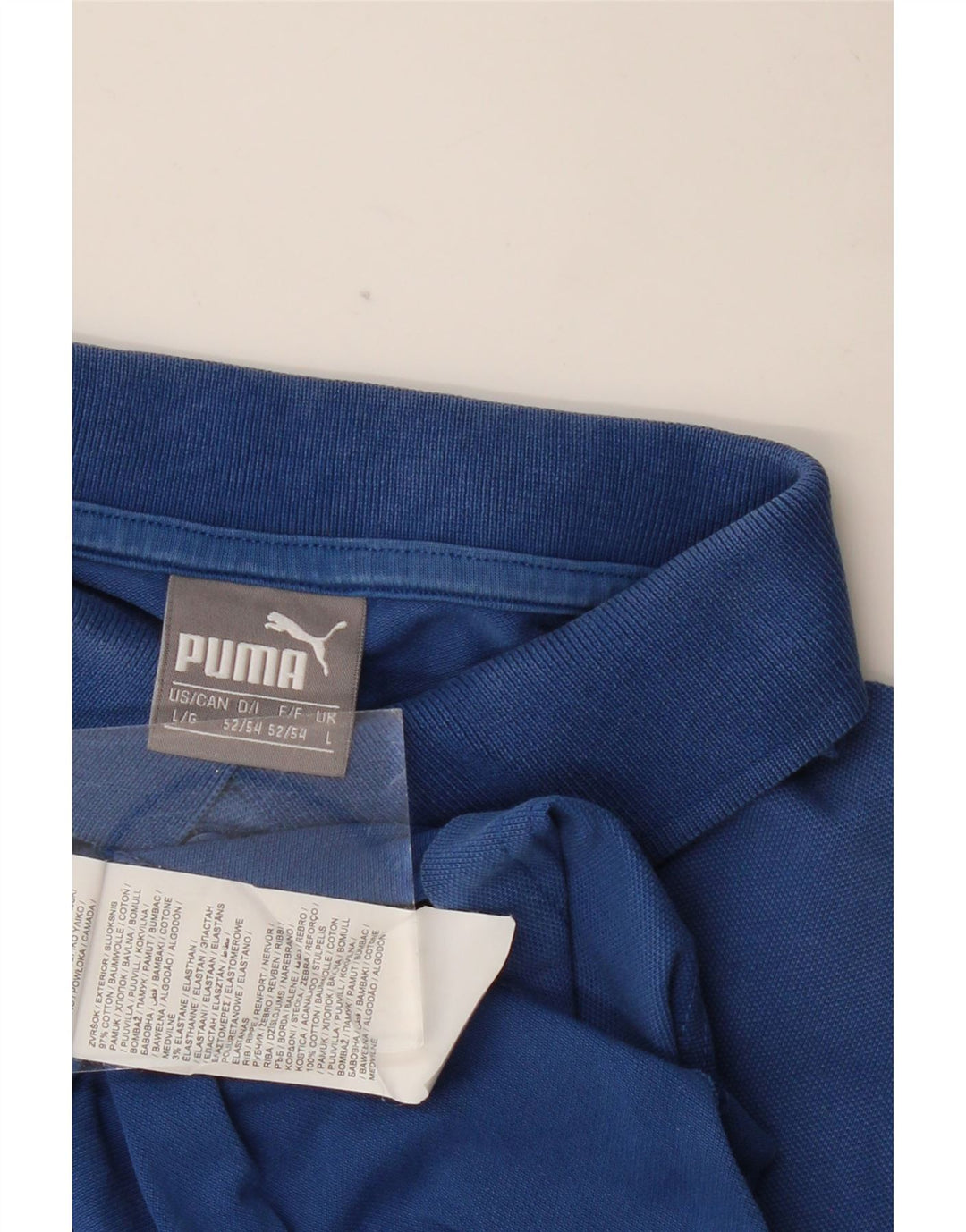 Camisa polo masculina PUMA gráfica grande algodão azul
