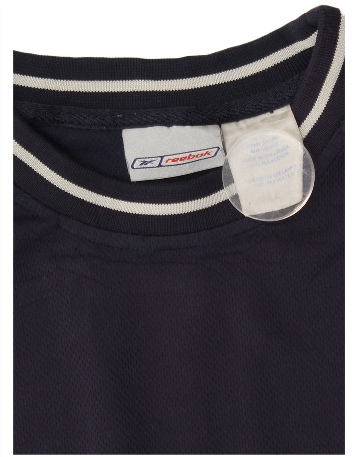 Camiseta masculina Reebok grande poliéster azul marinho