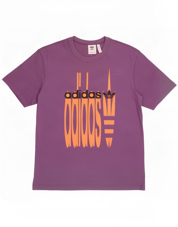 Adidas Mens Graphic T-Shirt Top Médio Algodão Roxo