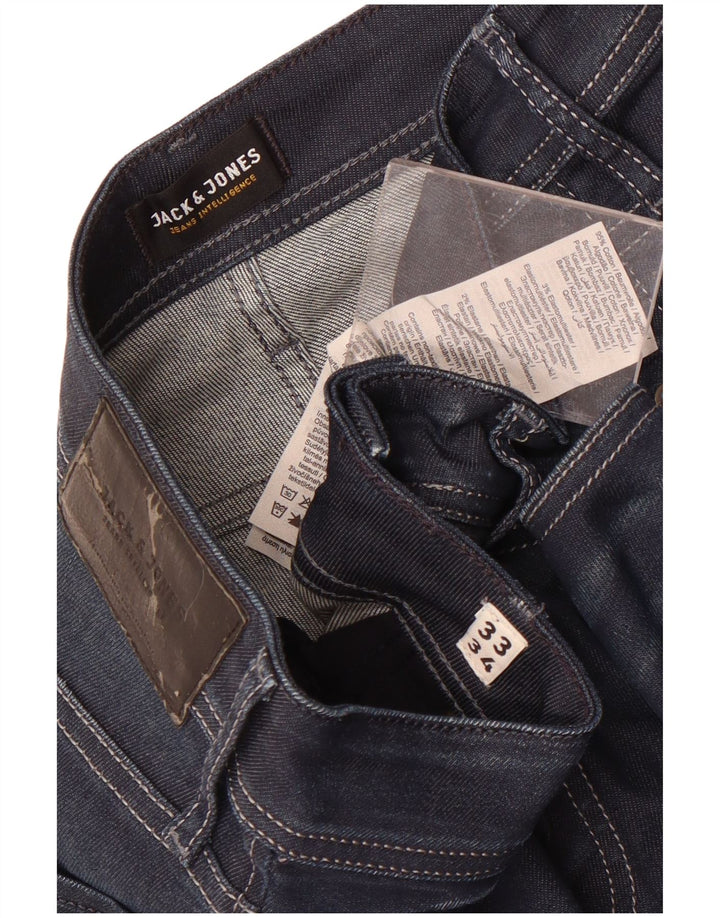 Jack & Jones Masculino Tim Slim Jeans W33 L34 Azul Algodão