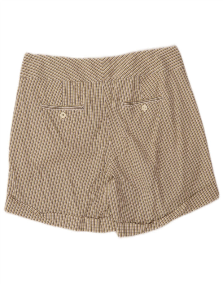Shorts feminino Dockers ideal fit chino US 10 grande W32 algodão xadrez verde
