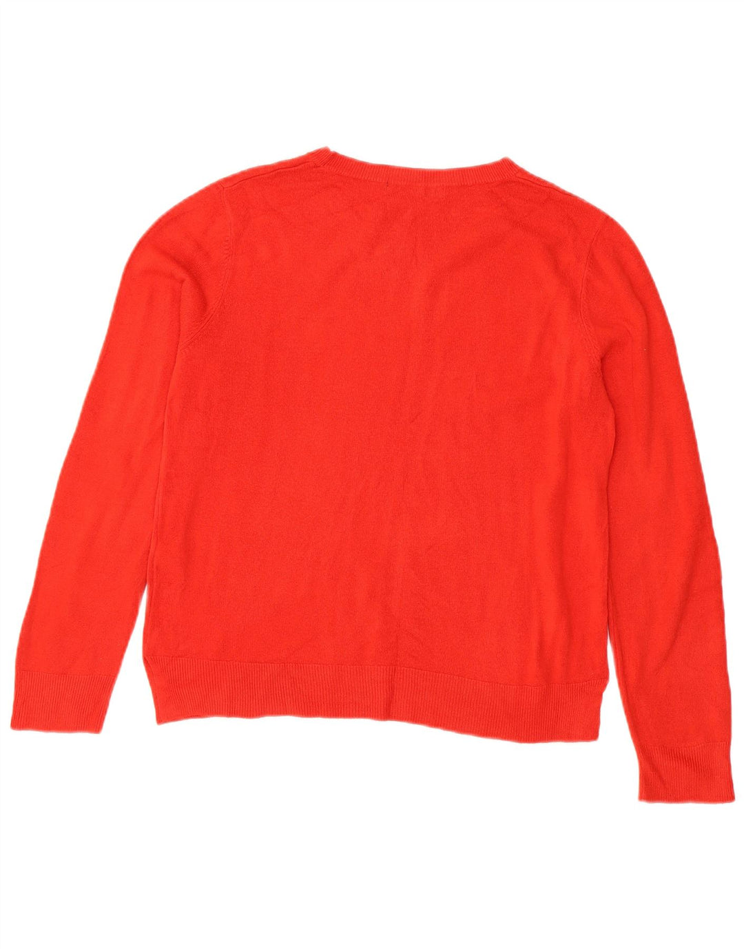 Suéter feminino Marks & Spencer com gola canoa Reino Unido 14 grande acrílico vermelho