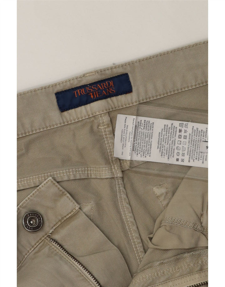 TRUSSARDI Mens Straight Casual Trousers W30 L29 Beige Cotton Vintage Trussardi and Second-Hand Trussardi from Messina Hembry 