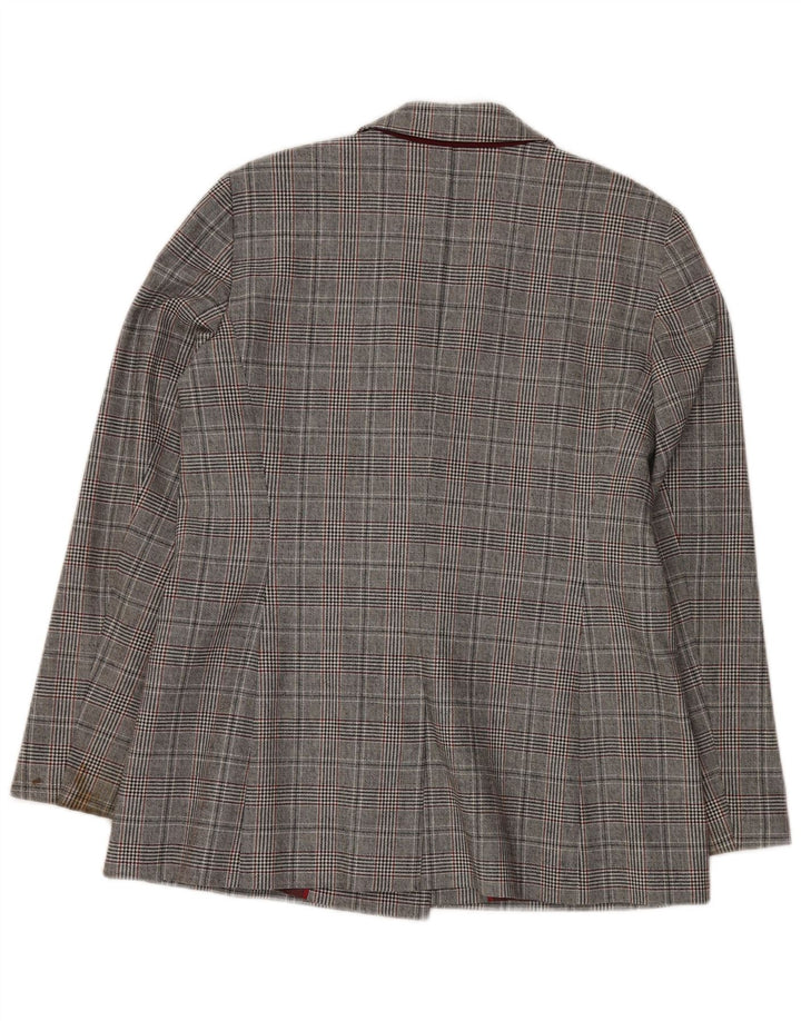 Jaqueta blazer feminina JIGSAW com peito duplo Reino Unido 14 grande cinza houndstooth