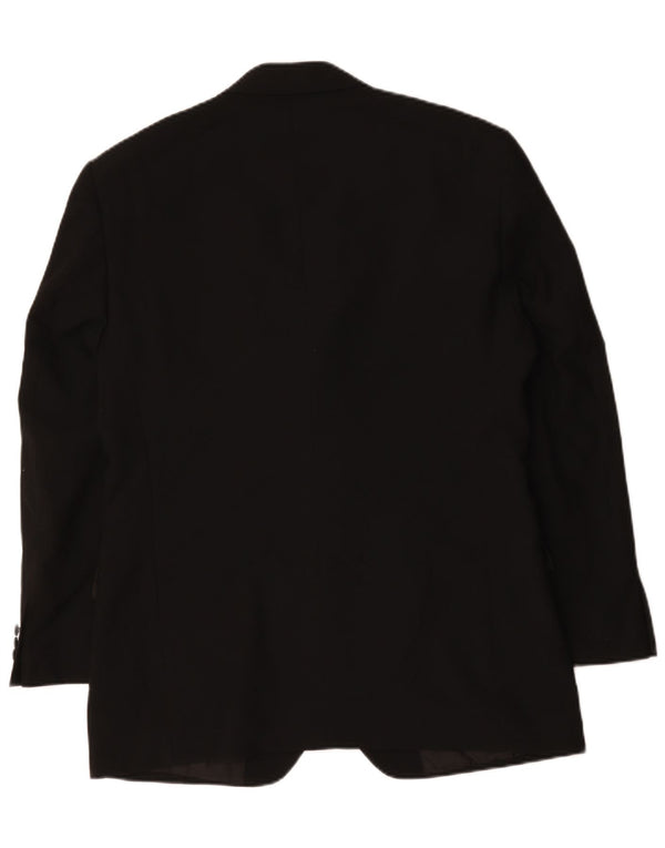 Jaqueta blazer masculina de 2 botões Marks & Spencer Reino Unido 40 poliéster preto médio