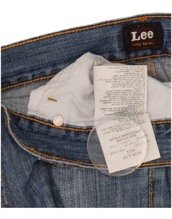 Lee Mens Knox Straight Jeans W38 L34 Azul Algodão