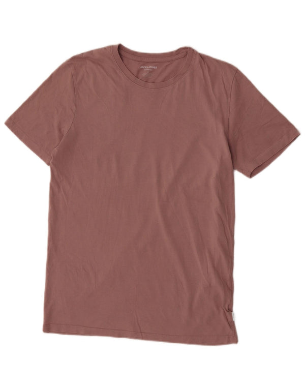Camiseta masculina Jack & Jones Top médio algodão rosa
