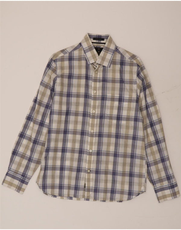 Camisa masculina Marks & Spencer Blue Harbor média de algodão xadrez multicolorido