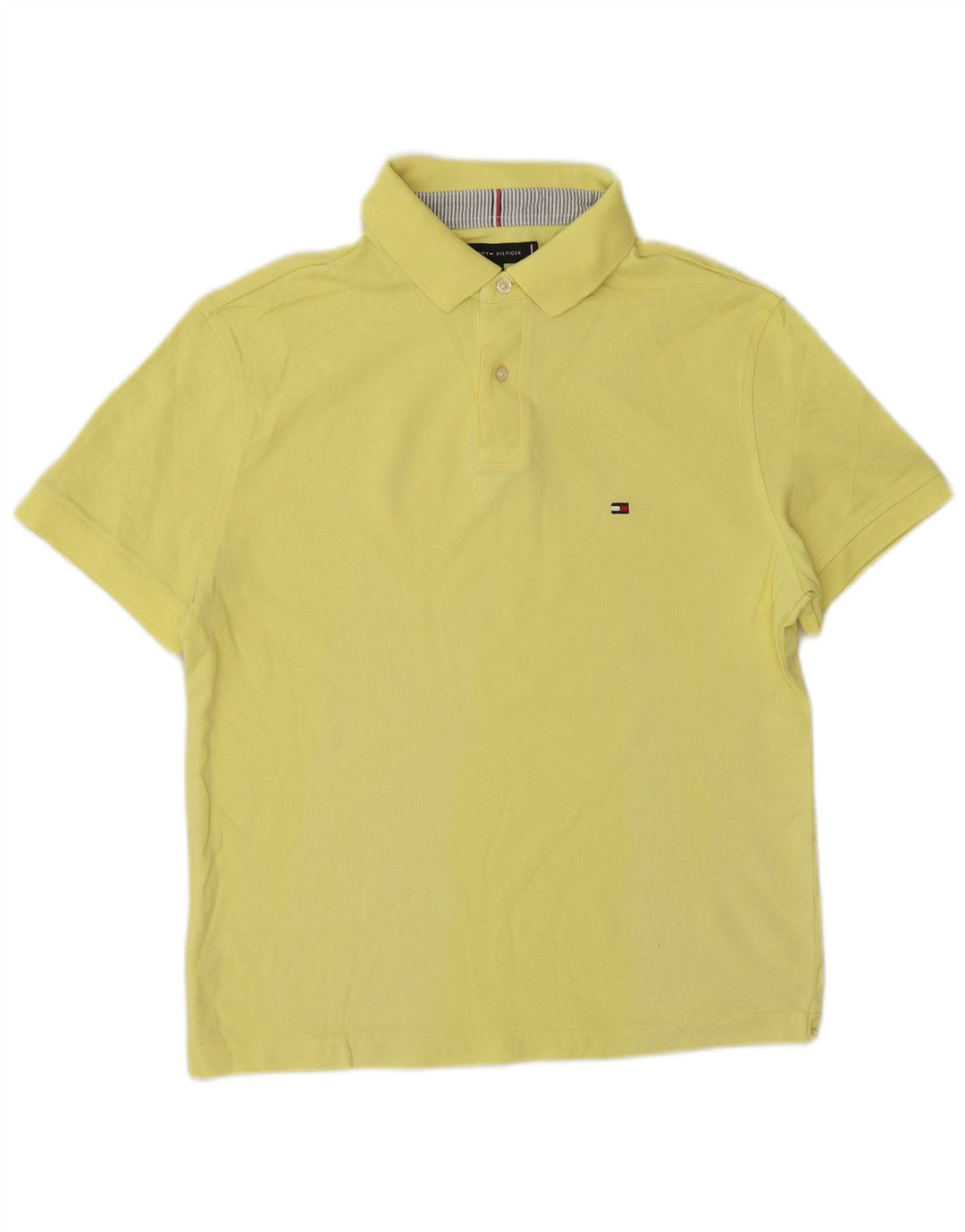 Camisa polo masculina Tommy Hilfiger Regular Fit pequena amarela