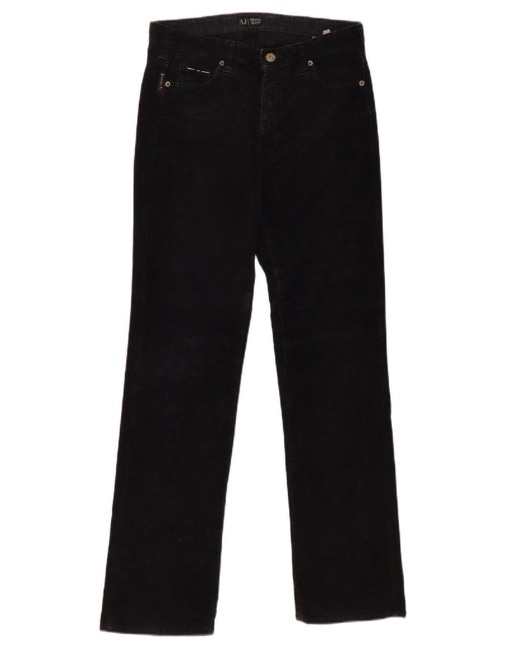 ARMANI Calça jeans reta feminina W28 L32 preta