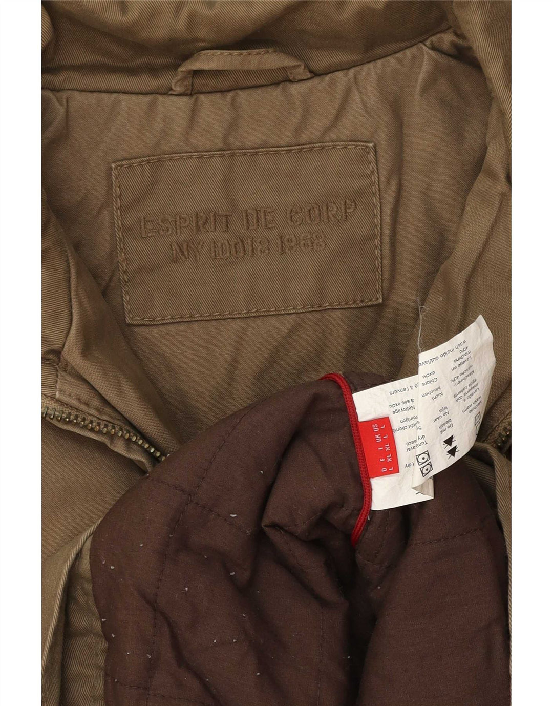 Jaqueta utilitária masculina Esprit UK 40 grande algodão marrom