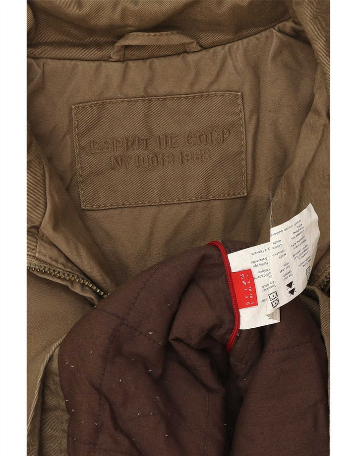 Jaqueta utilitária masculina Esprit UK 40 grande algodão marrom
