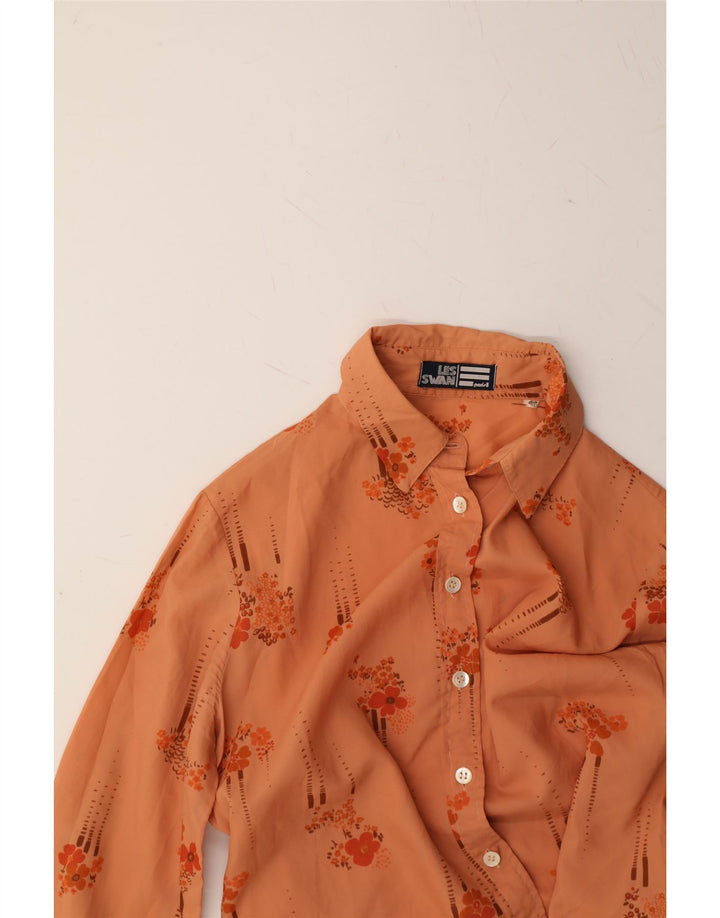 VINTAGE Womens Shirt IT 48 XL Orange Floral Vintage Vintage and Second-Hand Vintage from Messina Hembry 