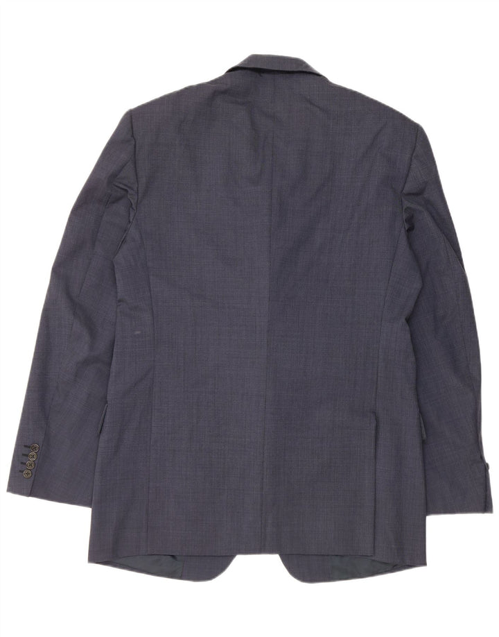 Jaqueta blazer masculina Burberry com 3 botões IT 54 grande lã azul marinho