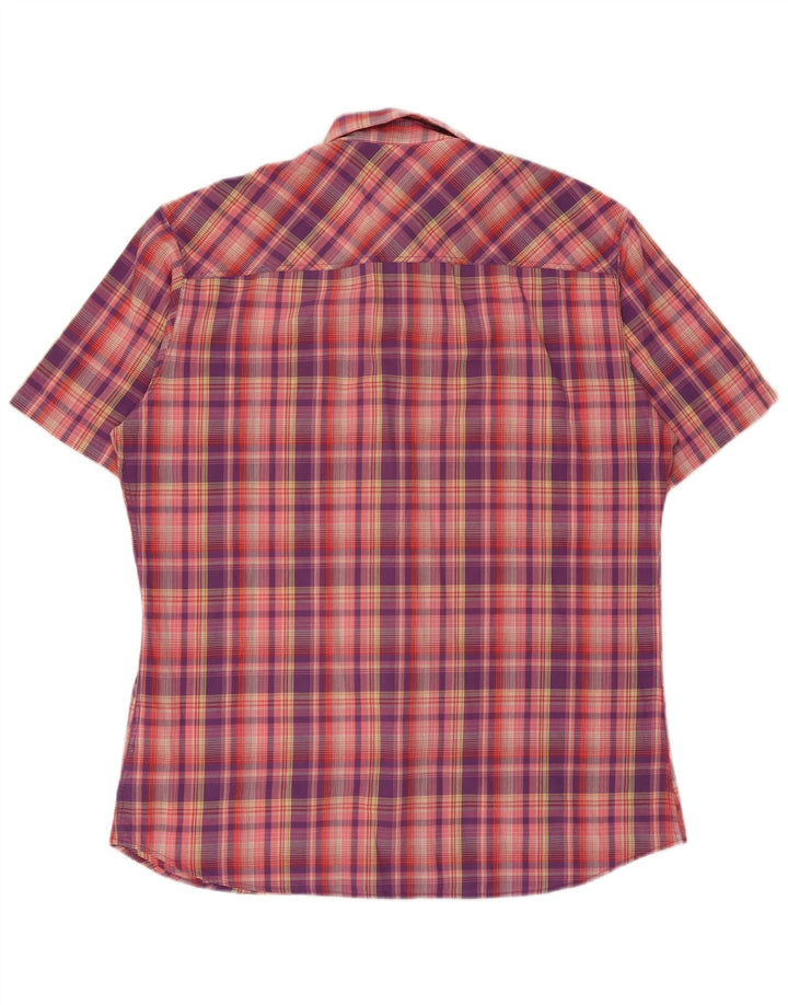 Camisa masculina de manga curta Marlboro Classics XL rosa xadrez algodão