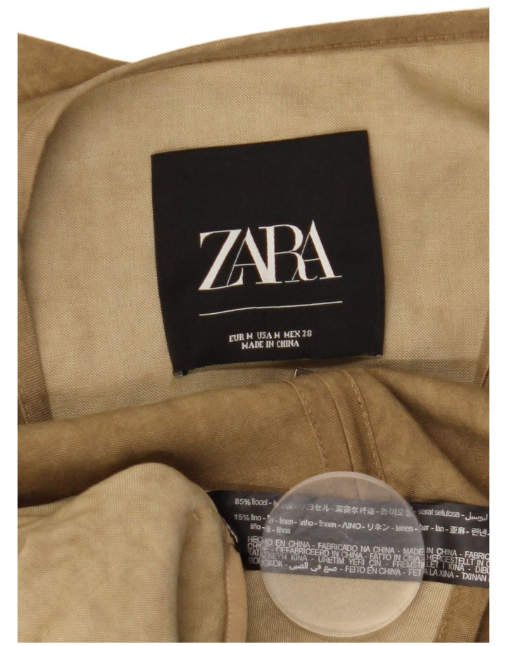 Vestido camisa feminino ZARA Reino Unido 14 Lyocell verde médio