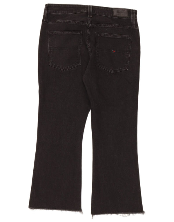 Jeans feminino Tommy Hilfiger flare cropped W31 L24 algodão preto