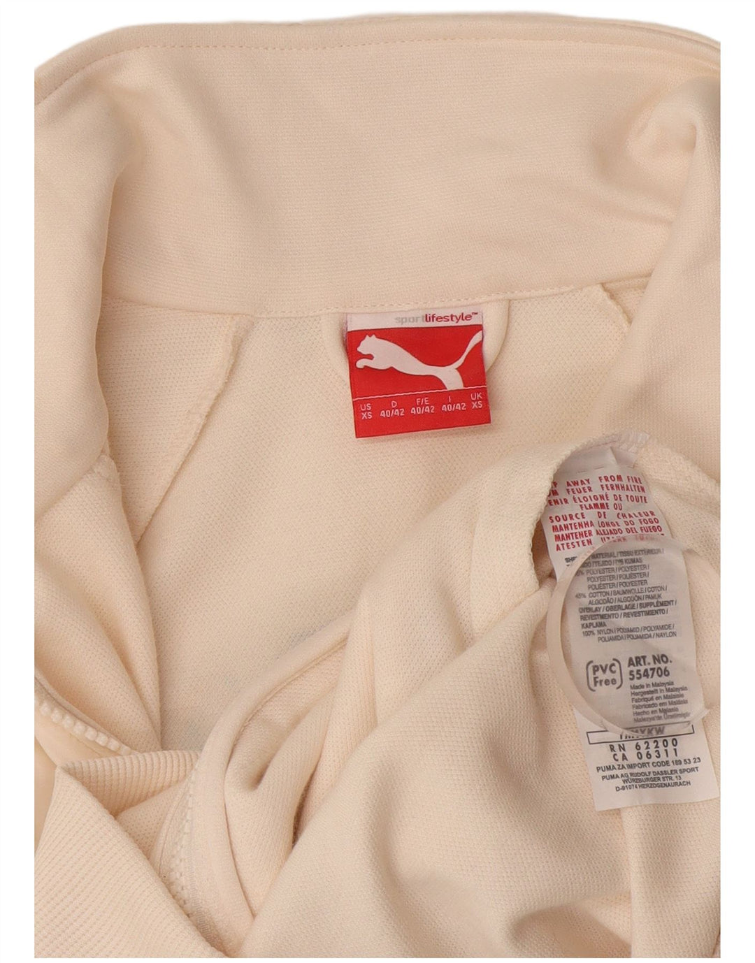Jaqueta Puma Feminina Graphic Tracksuit UK 6 XS Poliéster Branco