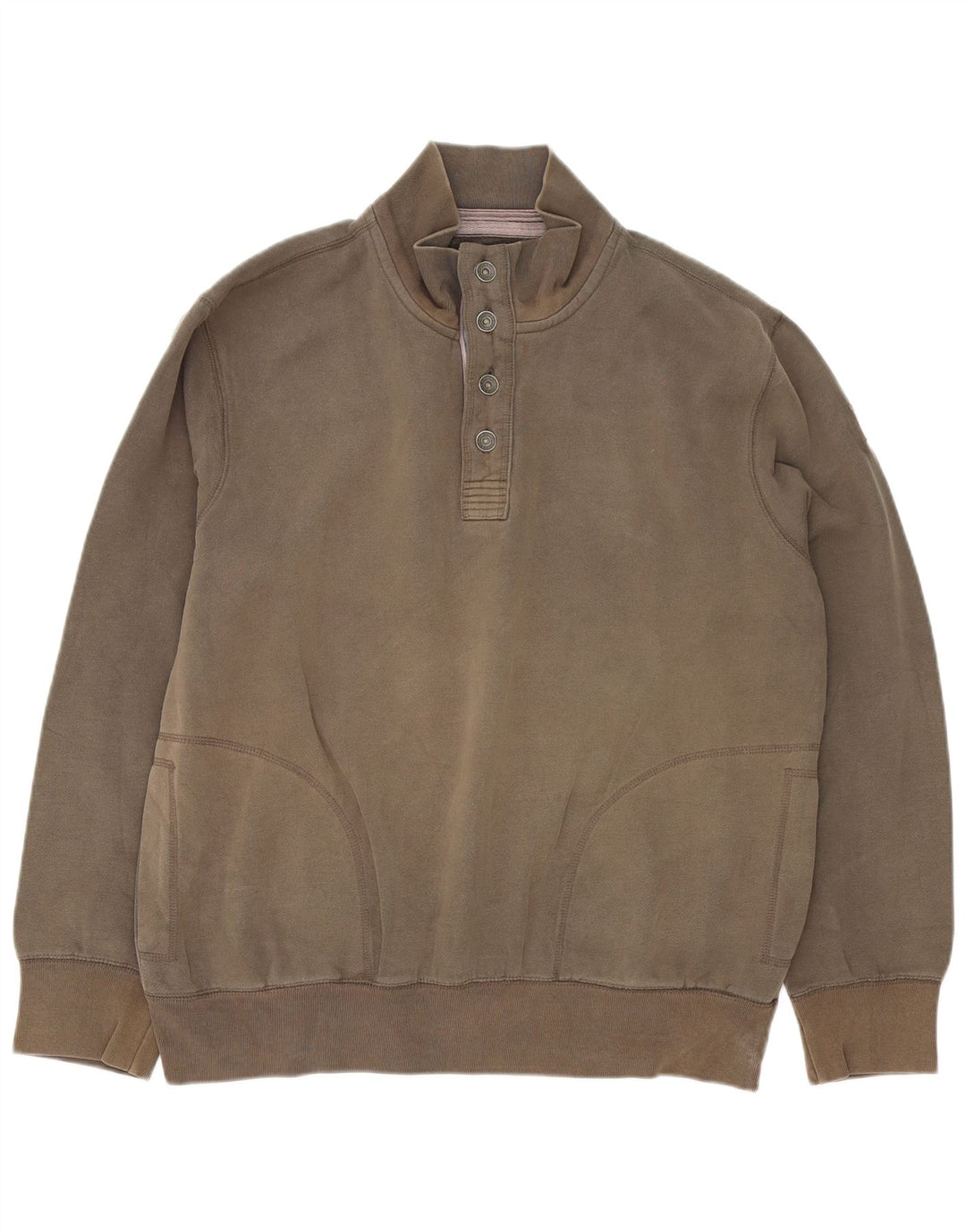 Suéter masculino Marks & Spencer com gola e botão gráfico 2XL algodão marrom