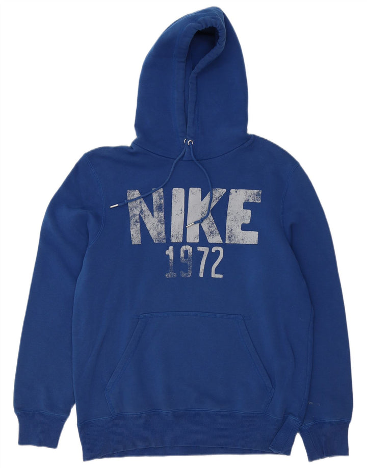 NIKE Mens Graphic Hoodie Jumper Médio Algodão Azul
