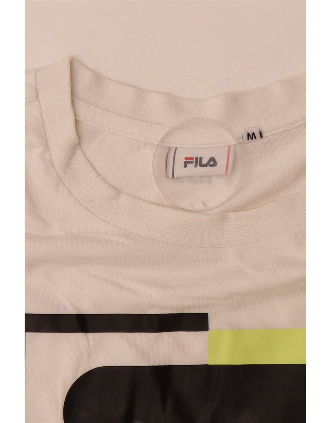 Fila Mens Graphic T-Shirt Top Médio Algodão Branco