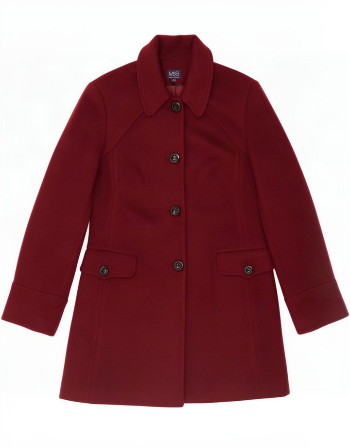 Sobretudo feminino Marks & Spencer UK 12 poliéster médio Borgonha