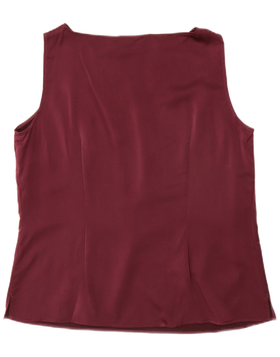 Blusa feminina sem mangas Marks & Spencer Reino Unido 18 XL Borgonha poliéster